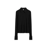 Totême Fitted jersey shirt in Black - Tops - Scandinavian Minimalist Luxury at Luxury Shoes 