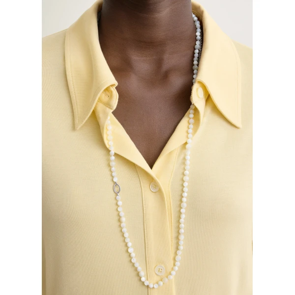 Totême Fitted jersey shirt in Buttercup - Tops - Scandinavian Minimalist Luxury at Luxury Shoes 