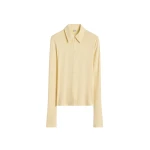 Totême Fitted jersey shirt in Buttercup - Tops - Scandinavian Minimalist Luxury at Luxury Shoes 