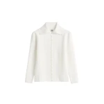 Totême Fitted polo cardigan in Off-white - Knitwear - Scandinavian Minimalist Luxury at Luxury Shoes 