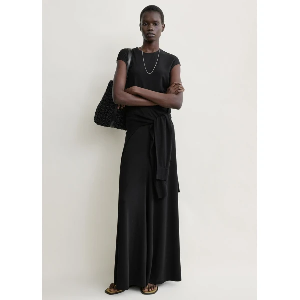 Totême Flared jersey skirt in Black - Skirts - Scandinavian Minimalist Luxury at Luxury Shoes 