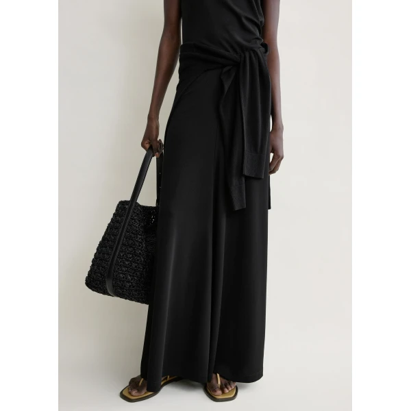 Totême Flared jersey skirt in Black - Skirts - Scandinavian Minimalist Luxury at Luxury Shoes 