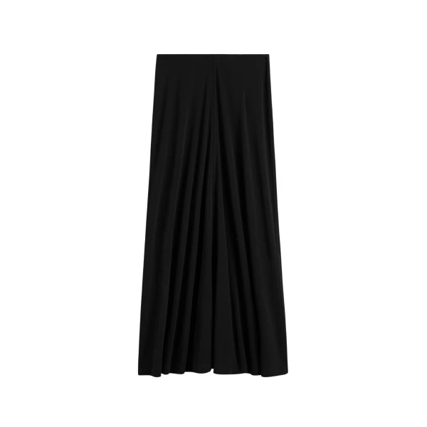Totême Flared jersey skirt in Black - Skirts - Scandinavian Minimalist Luxury at Luxury Shoes 
