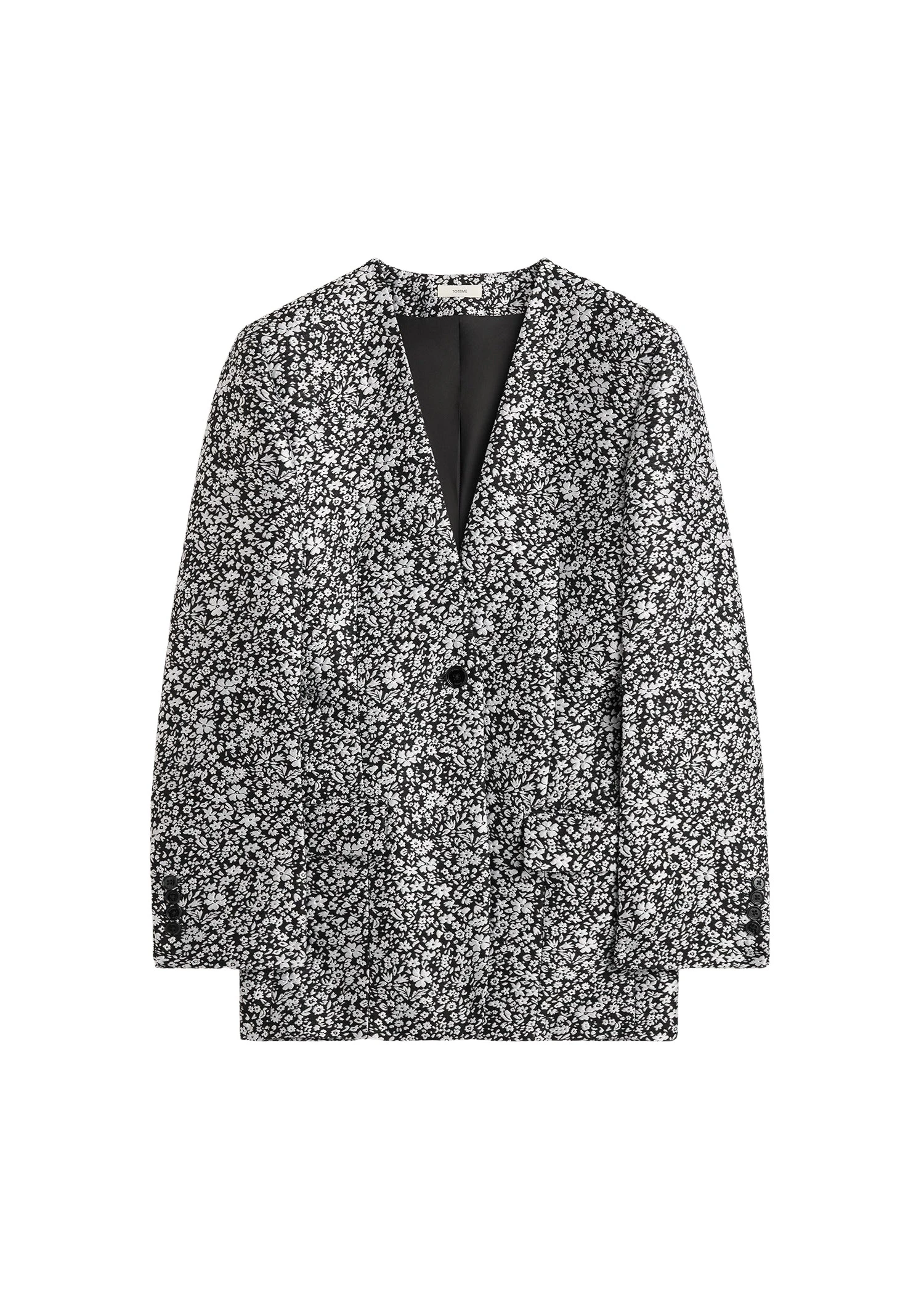 Toteme-Floral-slouch-blazer-in-White-Black52419_nobg Totême Floral slouch blazer in White / Black - Jackets - Scandinavian Minimalist Luxury at Luxury Shoes