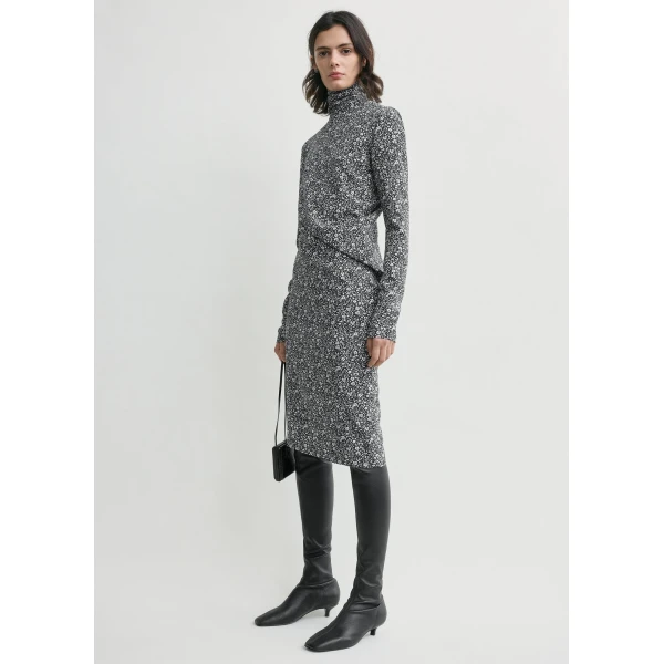 Totême Floral twist dress in Black / White - Dresses - Scandinavian Minimalist Luxury at Luxury Shoes 