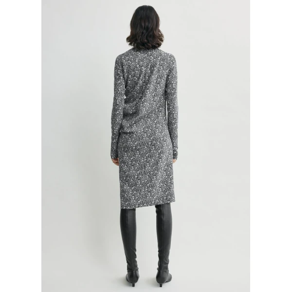 Totême Floral twist dress in Black / White - Dresses - Scandinavian Minimalist Luxury at Luxury Shoes 
