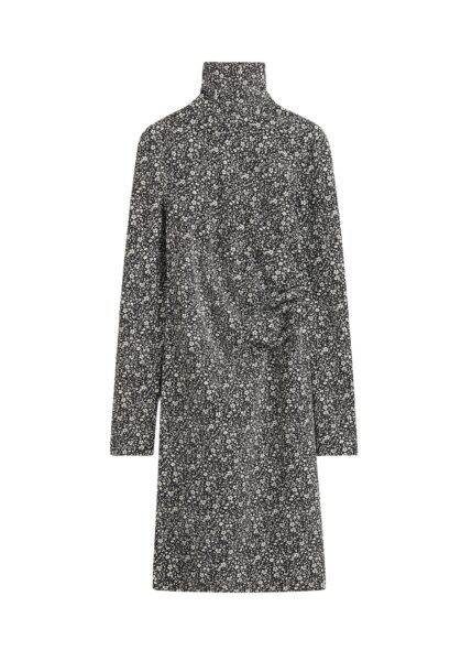 Totême Floral twist dress in Black / White - Dresses - Scandinavian Minimalist Luxury at Luxury Shoes 