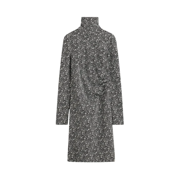 Totême Floral twist dress in Black / White - Dresses - Scandinavian Minimalist Luxury at Luxury Shoes 