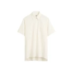 Totême Fluid polo shirt in Ecru - Tops - Scandinavian Minimalist Luxury at Luxury Shoes 