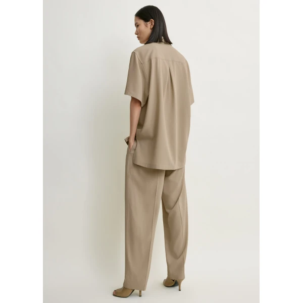 Totême Fluid polo shirt in Overcast beige - Tops - Scandinavian Minimalist Luxury at Luxury Shoes 
