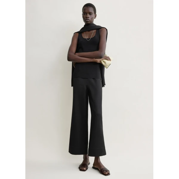 Totême Fluid satin trousers in Black - Pants - Scandinavian Minimalist Luxury at Luxury Shoes 
