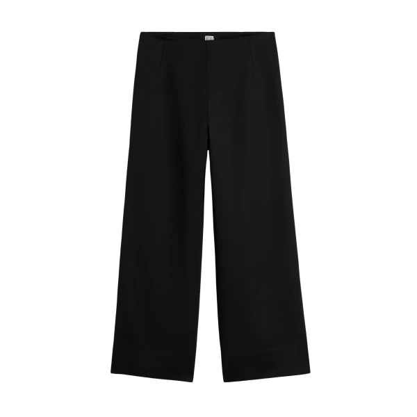 Totême Fluid satin trousers in Black - Pants - Scandinavian Minimalist Luxury at Luxury Shoes 