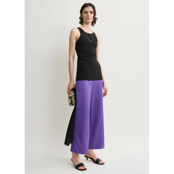 Totême Fluid satin trousers in Violet - Pants - Scandinavian Minimalist Luxury at Luxury Shoes 