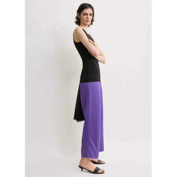 Totême Fluid satin trousers in Violet - Pants - Scandinavian Minimalist Luxury at Luxury Shoes 