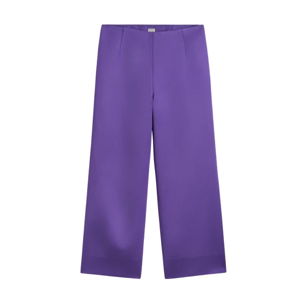 Totême Fluid satin trousers in Violet - Pants - Scandinavian Minimalist Luxury at Luxury Shoes 