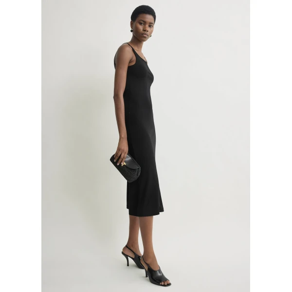 Totême Fluid slip dress in Black - Dresses - Scandinavian Minimalist Luxury at Luxury Shoes 