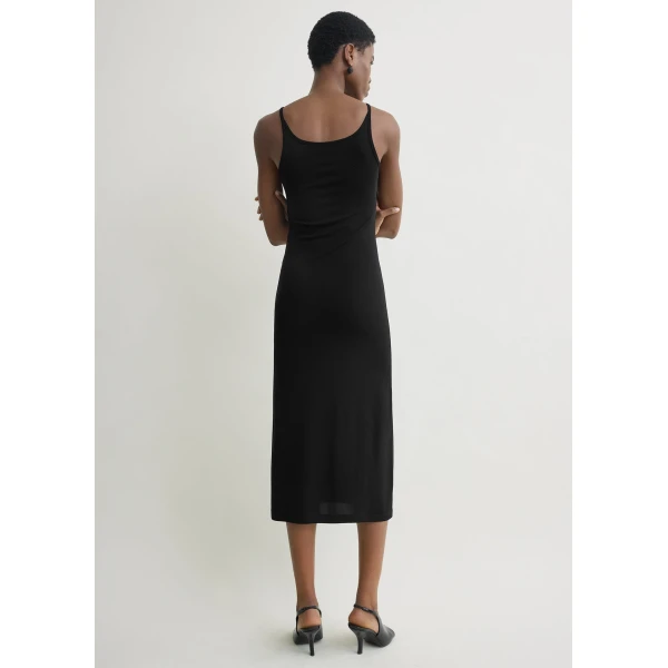 Totême Fluid slip dress in Black - Dresses - Scandinavian Minimalist Luxury at Luxury Shoes 