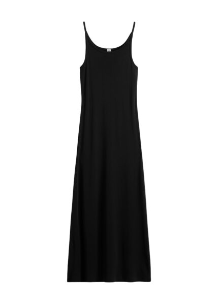 Totême Fluid slip dress in Black - Dresses - Scandinavian Minimalist Luxury at Luxury Shoes 