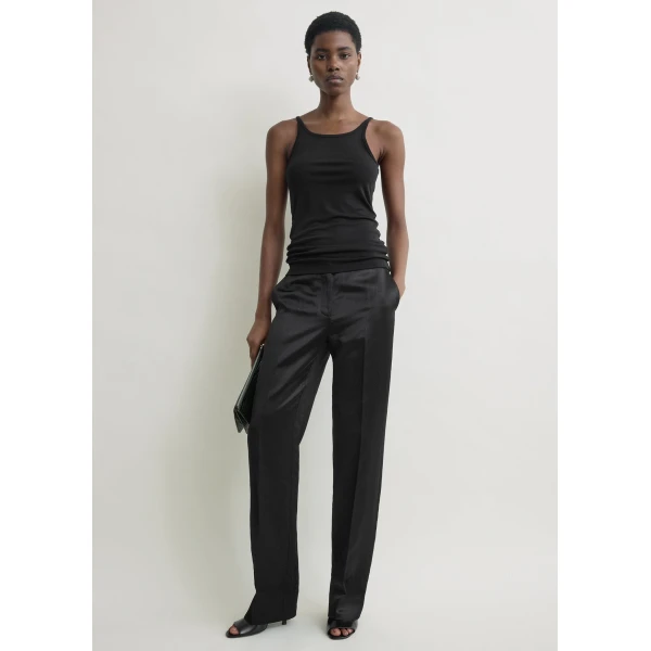 Totême Fluid slip top in Black - Tops - Scandinavian Minimalist Luxury at Luxury Shoes 