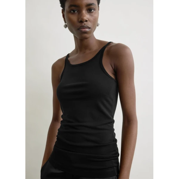 Totême Fluid slip top in Black - Tops - Scandinavian Minimalist Luxury at Luxury Shoes 