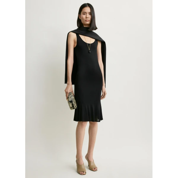 Totême Fluted hem dress in Black - Dresses - Scandinavian Minimalist Luxury at Luxury Shoes 