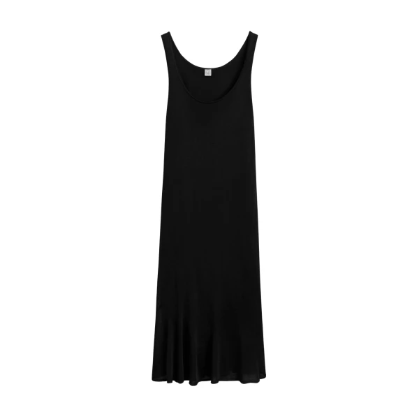 Totême Fluted hem dress in Black - Dresses - Scandinavian Minimalist Luxury at Luxury Shoes 