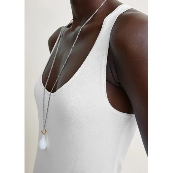 Totême Fluted hem dress in Optic white - Dresses - Scandinavian Minimalist Luxury at Luxury Shoes 