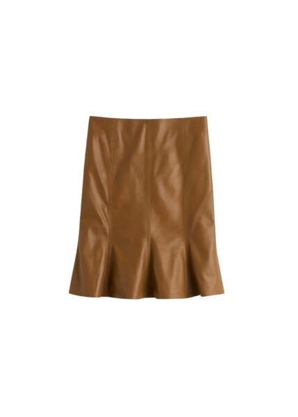 Totême Fluted leather skirt in Copper - Skirts - Scandinavian Minimalist Luxury at Luxury Shoes 
