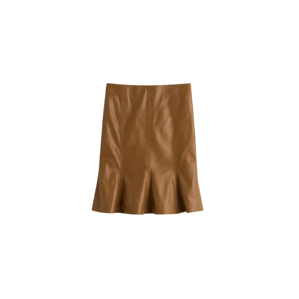 Totême Fluted leather skirt in Copper - Skirts - Scandinavian Minimalist Luxury at Luxury Shoes 
