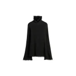 Totême Frayed-edge slim top in Black - Tops - Scandinavian Minimalist Luxury at Luxury Shoes 