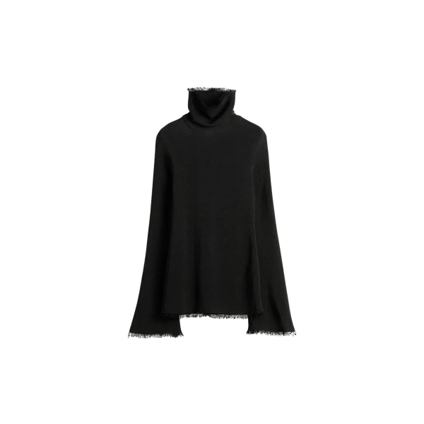 Totême Frayed-edge slim top in Black - Tops - Scandinavian Minimalist Luxury at Luxury Shoes 