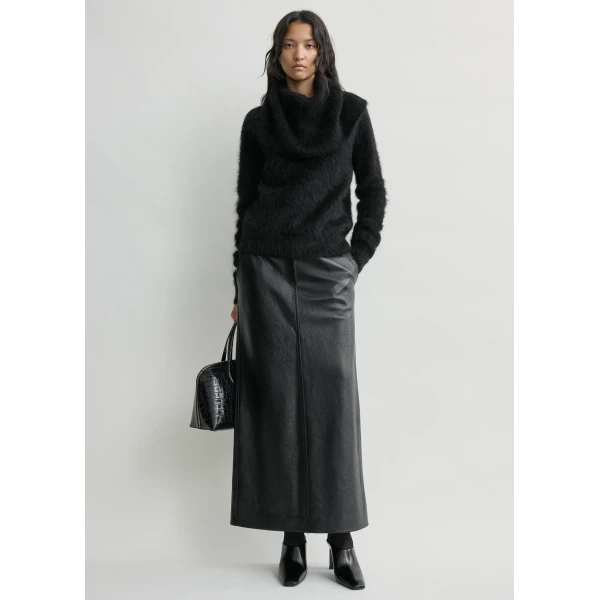 Totême Funnel alpaca-blend knit in Black - Knitwear - Scandinavian Minimalist Luxury at Luxury Shoes 
