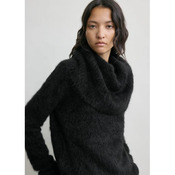 Totême Funnel alpaca-blend knit in Black - Knitwear - Scandinavian Minimalist Luxury at Luxury Shoes 