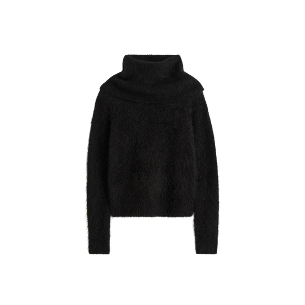 Totême Funnel alpaca-blend knit in Black - Knitwear - Scandinavian Minimalist Luxury at Luxury Shoes 