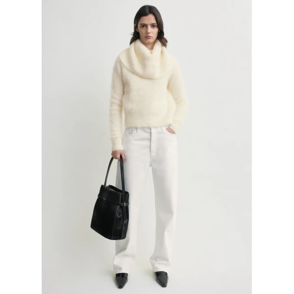 Totême Funnel alpaca-blend knit in Milk - Knitwear - Scandinavian Minimalist Luxury at Luxury Shoes 