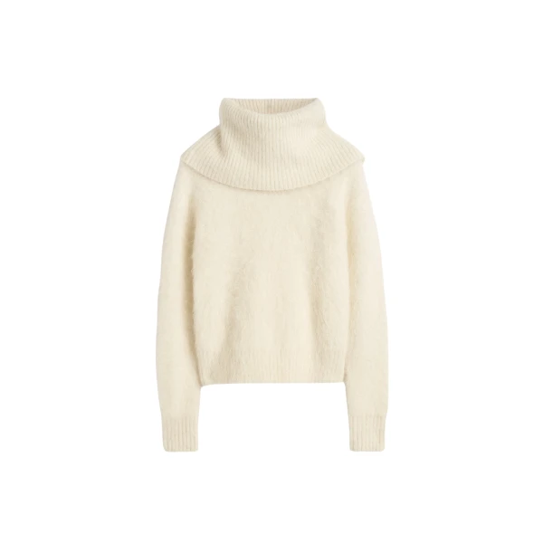 Totême Funnel alpaca-blend knit in Milk - Knitwear - Scandinavian Minimalist Luxury at Luxury Shoes 