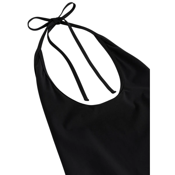 Totême Halter tie swimsuit in Black - Beachwear - Scandinavian Minimalist Luxury at Luxury Shoes 