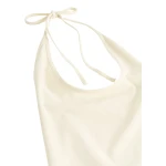 Totême Halter tie swimsuit in Ecru - Beachwear - Scandinavian Minimalist Luxury at Luxury Shoes 
