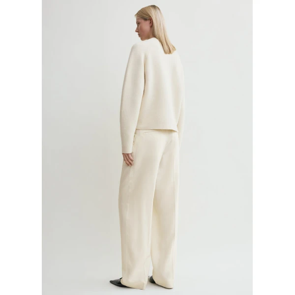 Totême Hammered button cardigan in Milk - Knitwear - Scandinavian Minimalist Luxury at Luxury Shoes 