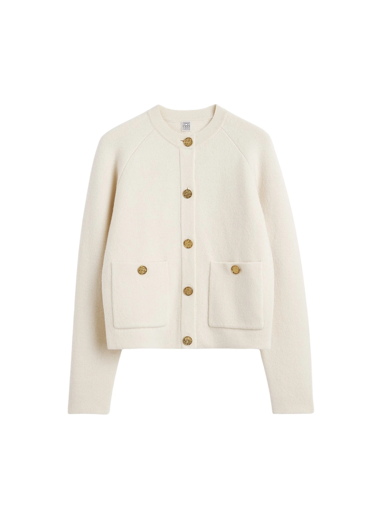 Toteme-Hammered-button-cardigan-in-Milk75808_nobg Totême Hammered button cardigan in Milk - Knitwear - Scandinavian Minimalist Luxury at Luxury Shoes
