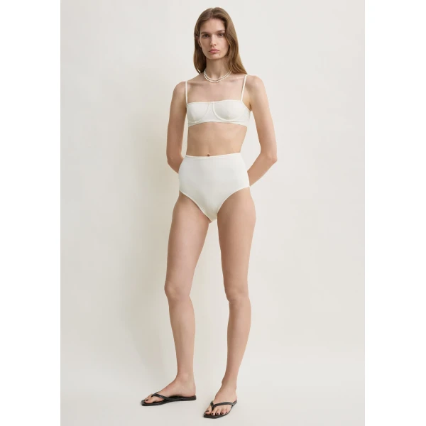 Totême High bikini bottoms in Ecru - Beachwear - Scandinavian Minimalist Luxury at Luxury Shoes 