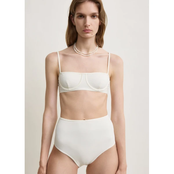 Totême High bikini bottoms in Ecru - Beachwear - Scandinavian Minimalist Luxury at Luxury Shoes 