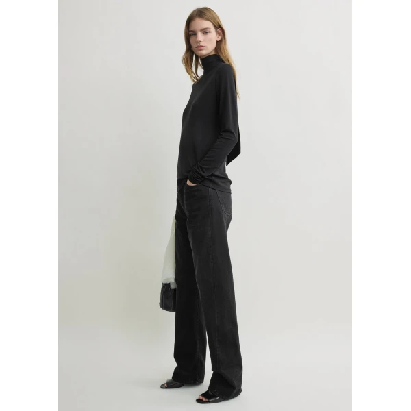 Totême High-neck jersey top in Black - Tops - Scandinavian Minimalist Luxury at Luxury Shoes 