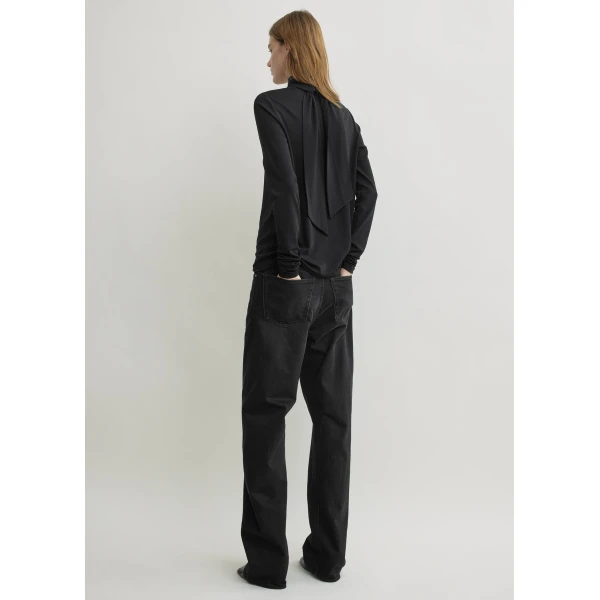 Totême High-neck jersey top in Black - Tops - Scandinavian Minimalist Luxury at Luxury Shoes 