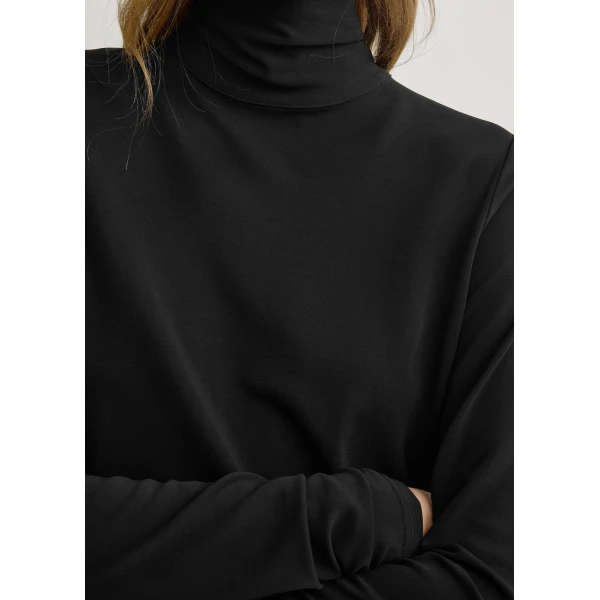 Totême High-neck jersey top in Black - Tops - Scandinavian Minimalist Luxury at Luxury Shoes 