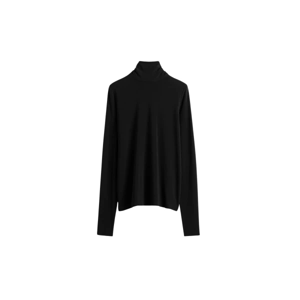 Totême High-neck jersey top in Black - Tops - Scandinavian Minimalist Luxury at Luxury Shoes 