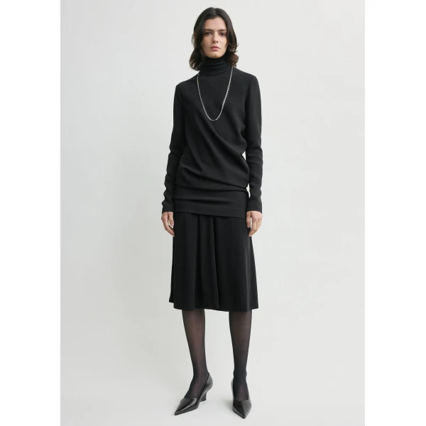 Totême High-neck twist blouse in Black - Tops - Scandinavian Minimalist Luxury at Luxury Shoes 