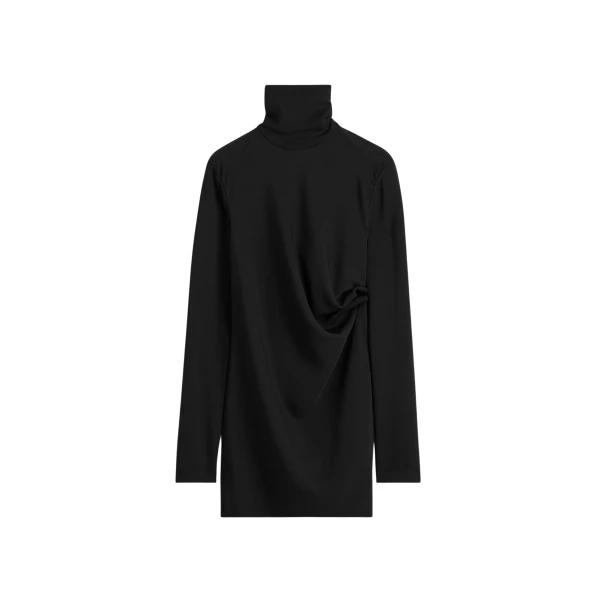 Totême High-neck twist blouse in Black - Tops - Scandinavian Minimalist Luxury at Luxury Shoes 