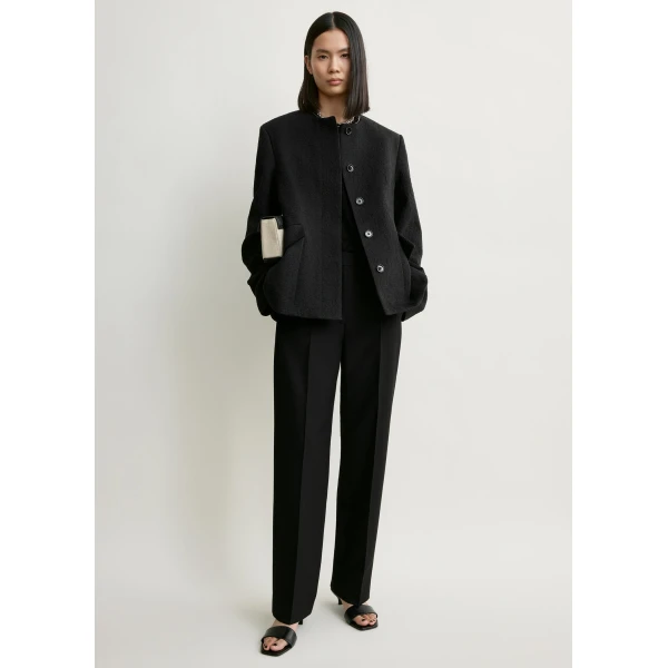 Totême Jacquard cotton jacket in Black - Jackets - Scandinavian Minimalist Luxury at Luxury Shoes 