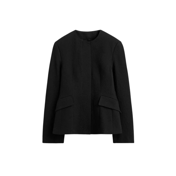 Totême Jacquard cotton jacket in Black - Jackets - Scandinavian Minimalist Luxury at Luxury Shoes 